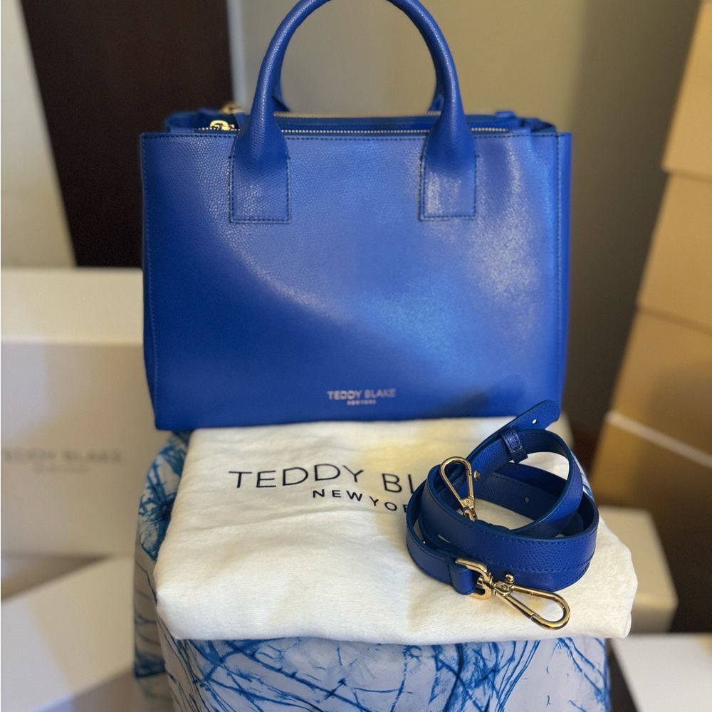 Blue Leather Handbag